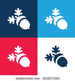 Acorn blue and red four color minimal icon set