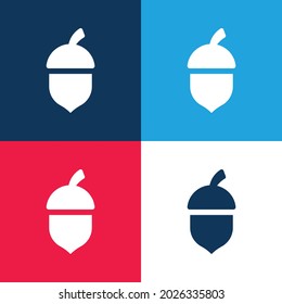 Acorn blue and red four color minimal icon set