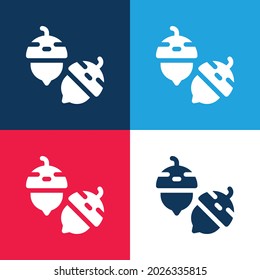 Acorn blue and red four color minimal icon set