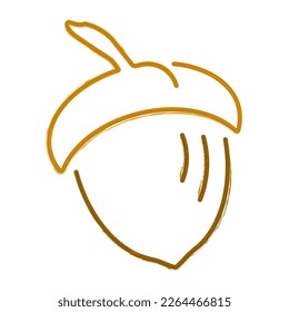 pincel de bellota sobre fondo blanco, ilustración vectorial.
