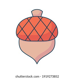 acorn cartoon doodle hand drawn concept design vector art kawaii illustration