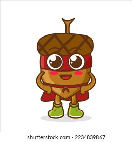 acorn cartoon heroes vector. cartoon character