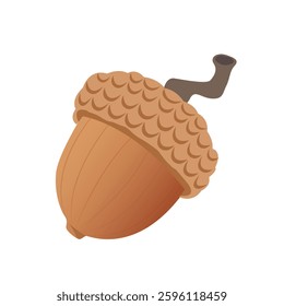 Acorn in cartoon style isolated