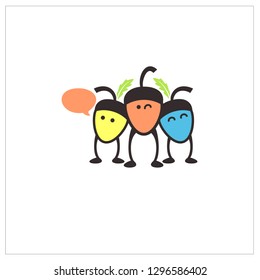 Acorn Cartoon Vector