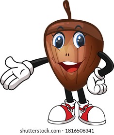 Acorn cartoon vector art and illustration