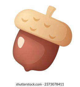 Acorn clipart. Vector illustration isolated on white background.