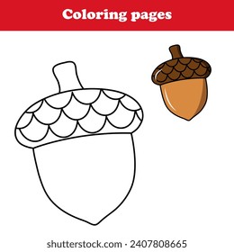 acorn coloring page for kids