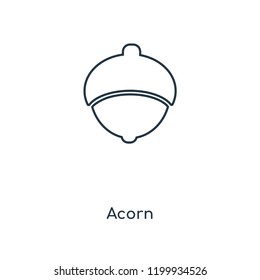 Acorn concept line icon. Linear Acorn concept outline symbol design. This simple element illustration can be used for web and mobile UI/UX.