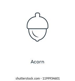 Acorn concept line icon. Linear Acorn concept outline symbol design. This simple element illustration can be used for web and mobile UI/UX.