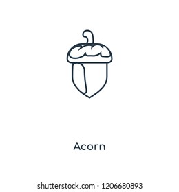 Acorn concept line icon. Linear Acorn concept outline symbol design. This simple element illustration can be used for web and mobile UI/UX.