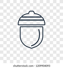 Acorn concept vector linear icon isolated on transparent background, Acorn concept transparency concept in outline style
