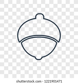 Acorn concept vector linear icon isolated on transparent background, Acorn concept transparency concept in outline style