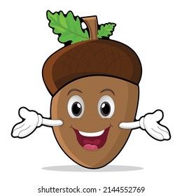 acorn cute cartoon character vector art