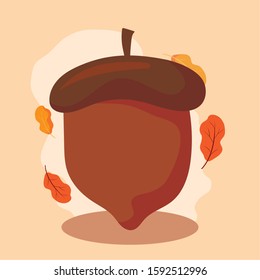 Acorn design, Autumn season nature ornament garden decoration and thanksgiving day theme Vector illustration