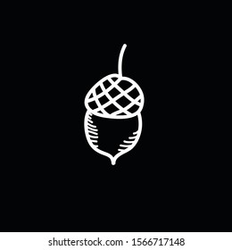 acorn doodle icon, vector illustration