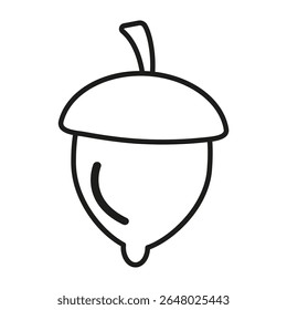 Um esboço de um rabisco de milho. Noz de carvalho de outono para colorir página. Vetor desenhado à mão