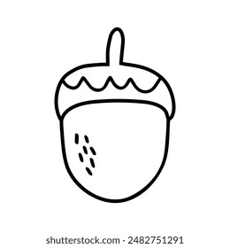 Acorn in doodle style vector