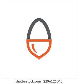 Acorn Egg Logo Design Vector