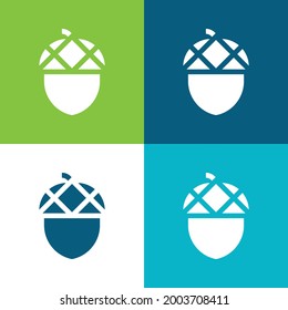 Acorn Flat four color minimal icon set
