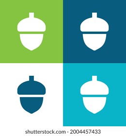 Acorn Flat four color minimal icon set