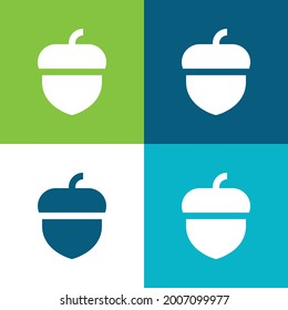 Acorn Flat four color minimal icon set