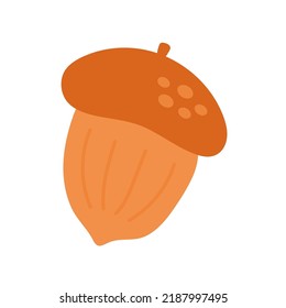 Acorn flat icon isolated on a white background