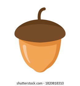 Acorn flat icon, nut and food, vector graphics, a colorful solid pattern on a white background, eps 10.