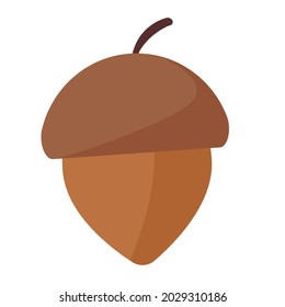 Acorn flat icon, nut and food, vector graphics, a colorful solid pattern on a white background, eps 10.