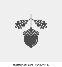 Acorn flat vector icon. Acorn logo. Acorn vector illustration