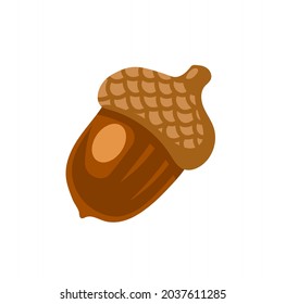 Acorn. Fruta del roble. Icono de vector simple, símbolo. Ilustración de dibujos a mano.