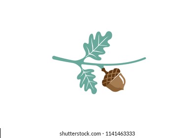 Acorn Fruit Seed Nut Logo Design Illustration