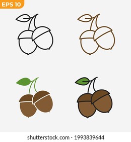 acorn fruits icon symbol template for graphic and web design collection logo vector illustration