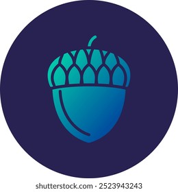 Acorn Glyph Circle Gradient Icon