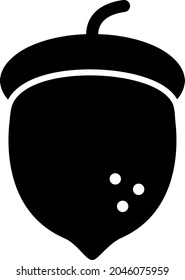 Acorn Glyph Vector Icon Design
