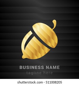 Acorn Gold and Black silk fashion premium icon / Logo