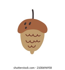 Acorn  hand drawn naive art
