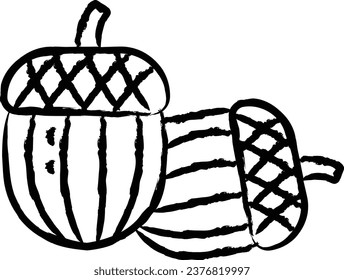Acorn hand drawn vector illustration