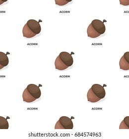 An acorn with a hat.Different kinds of nuts single icon in cartoon style vector symbol stock illustration.