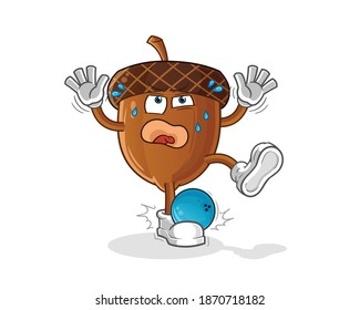 acorn hiten by bowling cartoon. cartoon mascot vector