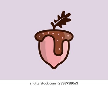 Acorn and Ice Cream Logo design concept