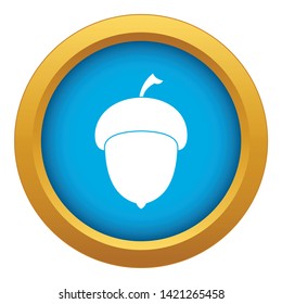 Acorn icon blue vector isolated on white background for any design