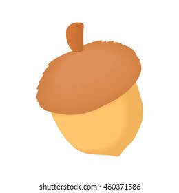 Acorn icon in cartoon style isolated on white background. Plant symbol