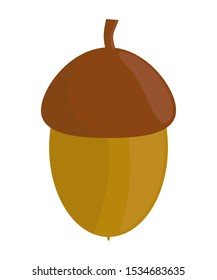 Acorn icon. Cartoon vector illustration isolated on white background.
