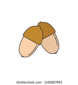 Acorn icon. Cartoon Acorn vector icon for web design isolated on white background