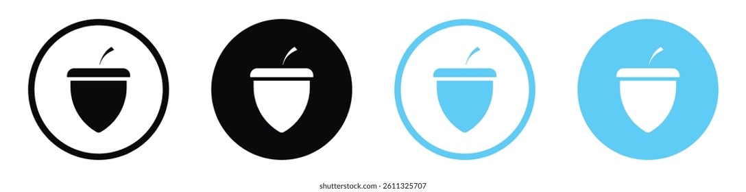 Acorn icon collection. vector illustration set