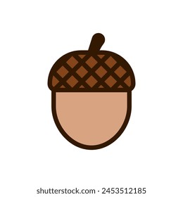 Acorn icon with colorful icon. Simple acorn vector illustration