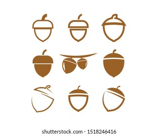 Acorn icon design template vector isolated illustration