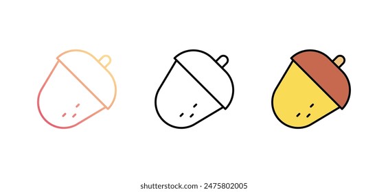 Acorn icon design with white background stock illustration