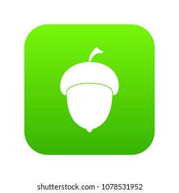 Acorn icon digital green for any design isolated on white vector illustration