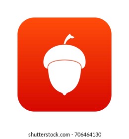 Acorn icon digital red for any design isolated on white vector illustration